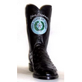 Justin Custom Logo Full Quill Ostrich Roper Boots